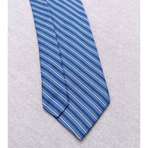 Vtg Brooks Brothers Silk Tie 58" Blue White Striped Necktie USA Made‎ Classic